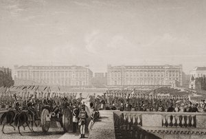 A szövetségesek bevonulása Párizsba 1815-ben, illusztráció az „Anglia tengeri és szárazföldi csatái” című művéből, hadnagy. Williams ezredes
